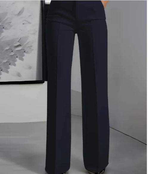 Women's White Minimalist Pants Made Of Polyester
