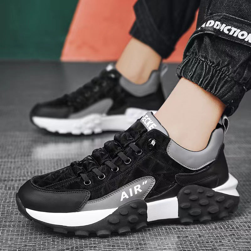 Casual Sports Running Shoes Men's Versatile Thick Bottom Wear-resistant Soft