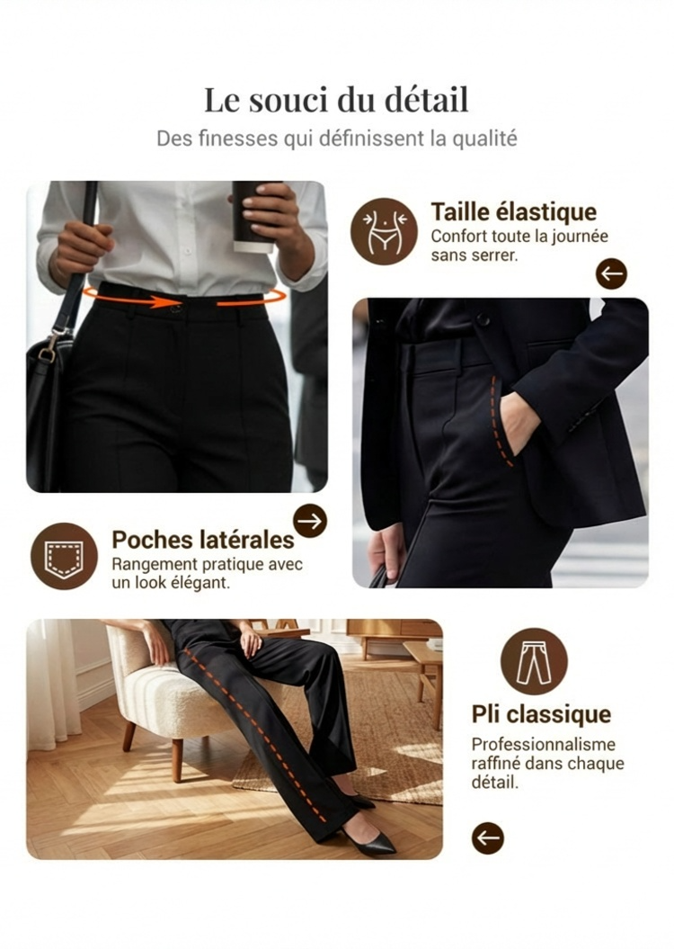 Women's White Minimalist Pants Made Of Polyester